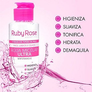 Água micelar ultra 120 ml Ruby Rose