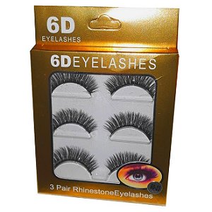 Cílios Posiços 6D Eyelashes 23 Rhinestone