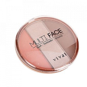 Estojo Multi Face Blush Iluminador e Contorno Vivai