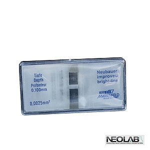 Camara de Neubauer Melhorada Espelhada, 80 Compartimentos, Profundidade 0,100 mm, Resolução 0,0025 mm², mod.: NLD634-1 (Neolab)