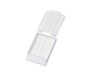Cassete para biopsia (automação) branco, rack com 75 unidades, caixa com 1.500 unidades, mod.: 4306NM (Cralplast)