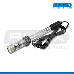 Eletrodo para medidores de pH, vidro, conexão BNC universal, soluções aquosas, blindado, mod.: F64 (Phox)