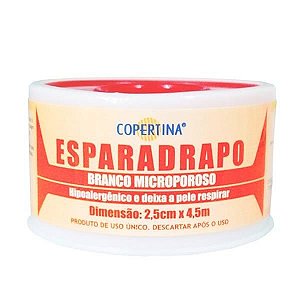 Esparadrapo Microporoso Branco, Tamanho 2,5cm x 4,5m, caixa com 96 unidades, mod.: FT2545 (Copertina)