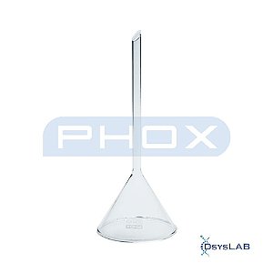 Funil analítico liso haste longa Ângulo 60° em Borossilicato de 75 mm (D), unidade (Phox)