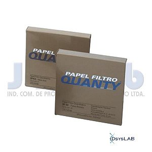 Papel de Filtro Quantitativo, Faixa Azul, Velocidade Filtração Lenta, 15 cm diâmetro, caixa c/100 folhas, mod.: 3516-9 (J.Prolab)