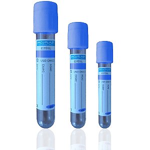 Tubo para coleta a vácuo com Citrato de Sódio (Azul), 2,0 mL, Rack com 100 unidades, mod.: TV020SC (Vacuplast)