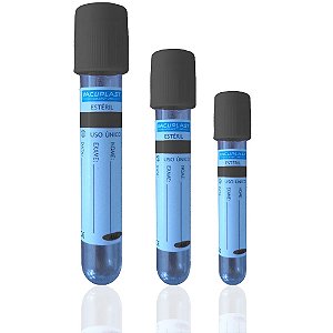 Tubo para coleta com fluoreto de sódio, 3 mL, rack com 100 unidades