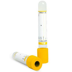 Tubo para coleta á vacuo com ativador de coágulo e gel, 5,0 mL, plástico, amarelo rack com 100 unidades (OLEN)