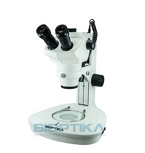Estereomicroscópio trinocular com zoom regulável de 0,8 a 5,0, iluminação LED L60T (Bioptika)