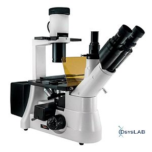 Microscópio trinocular invertido de imunofluorescência, objetivas planacromáticas, bivolt B950 (Bioptika)