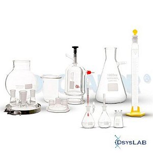 Alambique de Femel completo, 3000 mL, frasco Erlenmeyer e destilador, junta 45/50 76900B03000 (Vidrolabor)