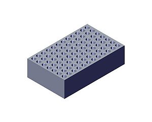 Bloco simples para 45 tubos de 4,0ml, para banho seco BS-150-S-BI / BS-150-D-BI, unidade BL454 (Vulcan)