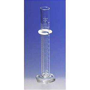 Proveta em vidro Classe A, capacidade de 50 ml, base hexagonal, unidade, mod.: 3065-10 (Pyrex)