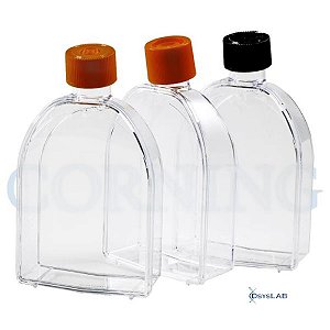 Frasco para cultivo celular 75 cm2, com filtro, PS, TCT, frasco em forma de U, pescoço inclinado, caixa com 100 unidades 430641U (Corning)