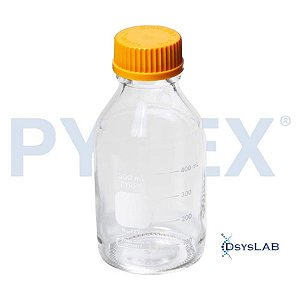 Frasco reagente de vidro, tampa em polipropileno com conexão GL45, capacidade de 1000 ml, Unidade, mod.: 1395-1L-UND (Pyrex)