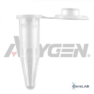 Microtubo de centrifugação 1,5 mL, transparente, com tampa "Snaplock", caixa com 5000 unidades, mod.: MCT-150-C (Axygen)