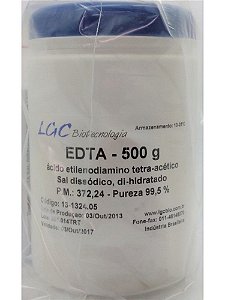 EDTA ácido etilenodiamino tetracético, di-hidratado, ultrapuro, frasco com 500 gramas 13-1324-05 (LGCBIO)