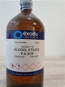 Álcool Etílico 95% PA ACS, ONU 1170, Frasco com 1 litro  AE09598RA (ÊXODO)