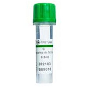 Microtubo para coleta de sangue com heparina de sódio (verde), 0,5 ml, plástico, rack com 50 unidades FL5-0605 (Firstlab)