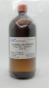 Glicerol P.A., Pureza: ≥ 100,9%, Frasco com 1 litro, mod.: 13-1325-01 (LGCBio)
