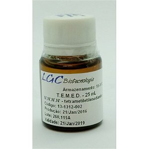 TEMED (N,N,N`,N`-Tetramethyl-1,2-Diaminomethane), frasco com 25 mL 13-1312-002 (LGCBio)