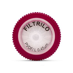 Filtro seringa PVDF Hidrofílico de 0,22μm x 25 mm (P x D), caixa com 100 unidades SFPVDF-2522h (Filtrilo)
