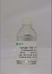 Tampão TBE 10x concentrada (solução composta de tris base, ácido bórico e EDTA, pH 8.0), Frasco com 500 ml, mod.: TBE-10X500ML (Ludwig)