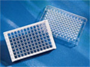 Microplaca 96 poços DNA-BIND®, transparente, fundo plano, PS, sem tampa, não estéril, caixa com 10 unidades mod.: 2525 (Corning)