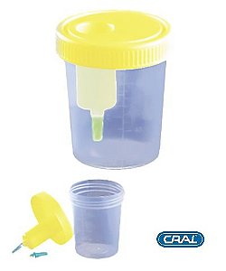 Coletor Urina Sistema Transferência 120 mL, Estéril, unidade, mod.: CLT120UV-UND (Cralplast)
