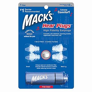 Protetor Auricular Mack's Hear Plugs para Músicos e Shows 12db 1 Par