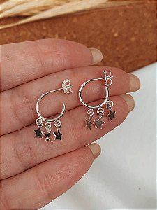 Argola Estrelas de Prata