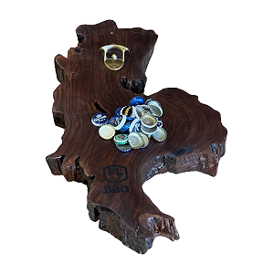 ABRIDOR MAGNETICO EM MADEIRA RUSTICA CEPO DE IP ROXO