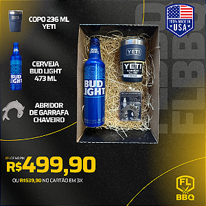 KIT IMPORTADO COPO BUD E ABRIDOR