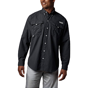 CAMISA COLUMBIA PFG BAHAMA DE MANGA LONGA MASCULINA TAMANHO GG COR PRETO
