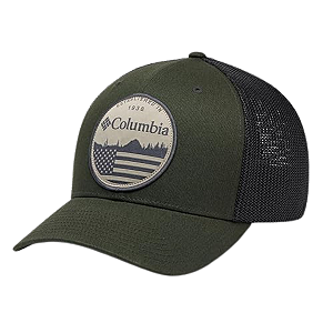 BONE COLUMBIA PFG VERDE COM TELA PRETA LOGO MONTANHA - COLUMBIA