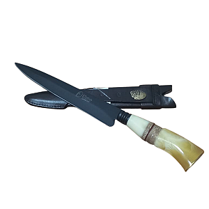 FACA CARBONO COM CABO DE CANELA DE AVESTRUZ  8 POL - ELMO