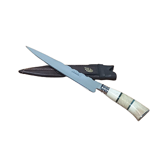 FACA FORJADA COM MOSCA CABO DE CANELA DE AVESTRUS  9 POL - ELMO