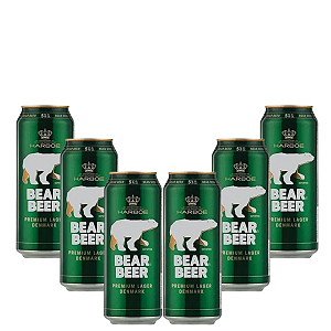 KIT 6 CERVEJA  IMPORTADA BEAR BEAR LATA 500ML