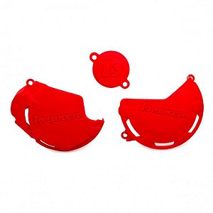 PROTETOR TAMPAS DO MOTOR CRF 250F BIKER VERMELHO