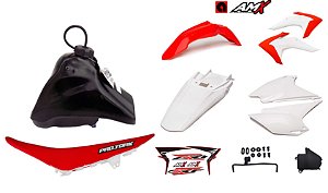 Kit Plastico Crf 230 2018 Amx Adaptável Xr 200 Tornado Vermelho / Branco