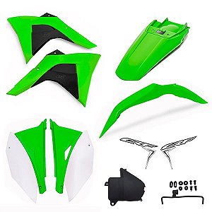 Kit Plástico Crf 230 Amx Premium 2008 - 2019 Verde e Branco