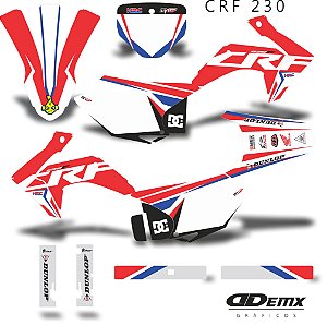 Kit Adesivos Gráficos Moto Crf 230 Completo Crf230 Mod