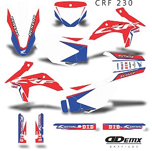 Kit Adesivos Gráficos Moto Crf 230 Completo Crf230 Mod