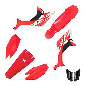 kit plastico crf 250f  Biker evo Vermelho e Vermelho