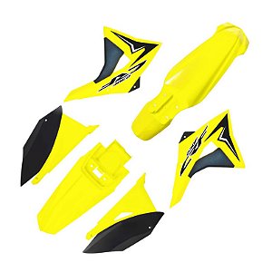 Kit Plástico Crf 230 Elite Biker 2008 - 2018 amarelo neon