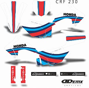 Kit Adesivos Gráficos Moto Crf 230 Completo Crf230 Mod