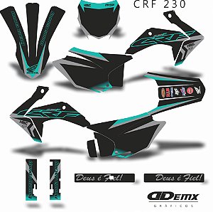 KIT GRÁFICO ADESIVO CRF 230F - 2015 A 2021 - HRC NEON GREY