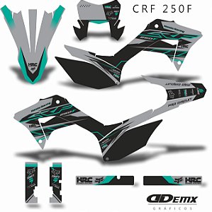 KIT GRÁFICO ADESIVO CRF 250F - 2018 A 2023 - PRO GRAY