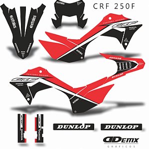 KIT GRÁFICO ADESIVO CRF 250 F 2018 A 2023 - ETNIES GRAY RED