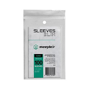 Sleeves Slim Padrão Euro  (59 mm x 92 mm) - Meeple BR